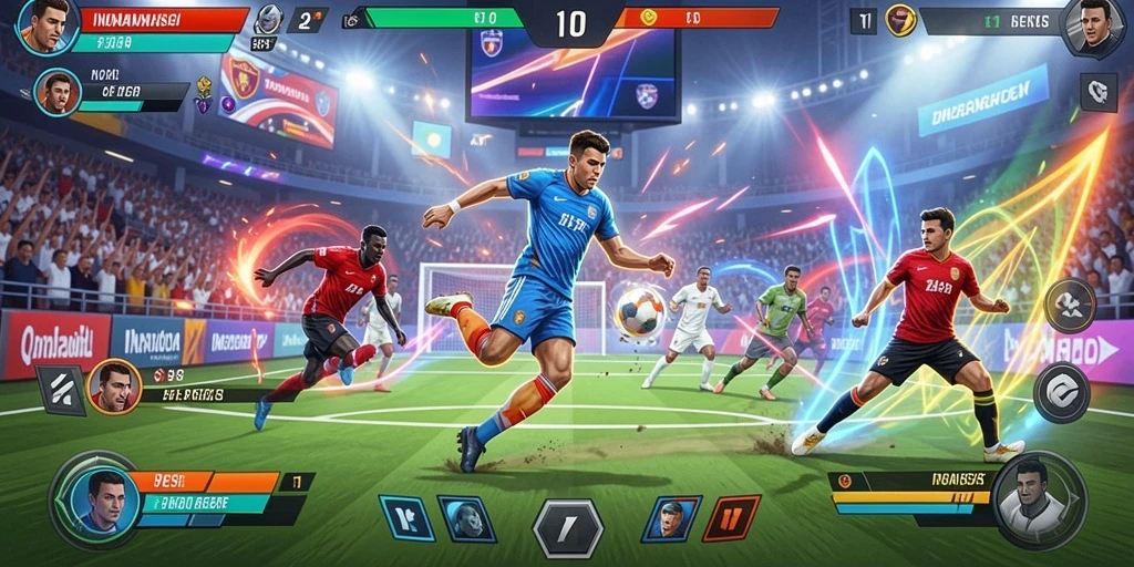 Tangkapan layar pertandingan seru di lapangan.